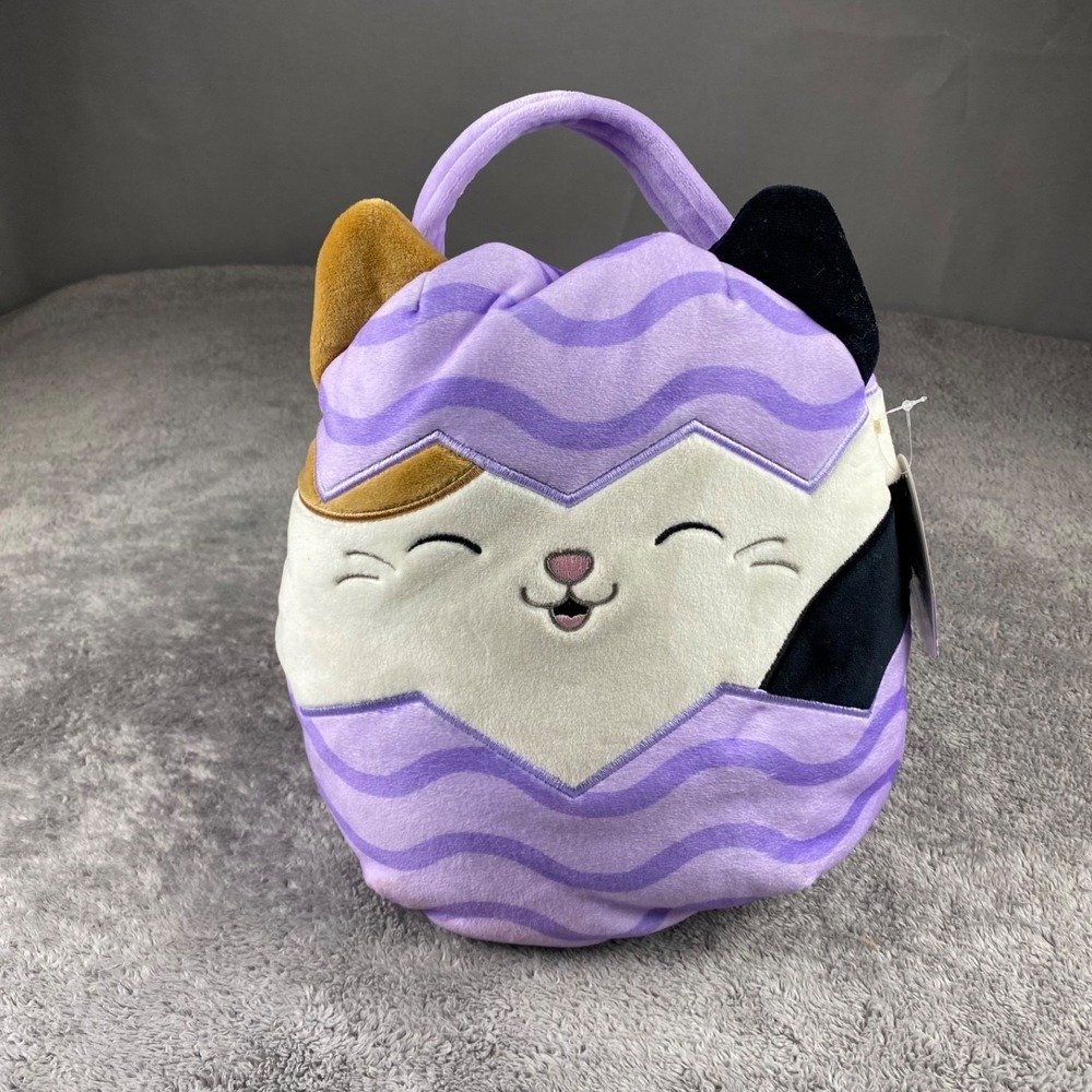 Squishmallows Cam The Cat in Egg 10" Plush Easter Treat Basket NWT